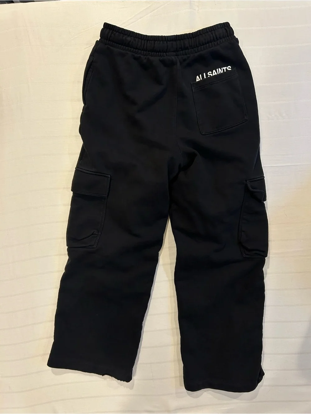 All Saints Black Cargo Track Pants